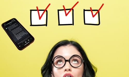 Afvinken op een checklist